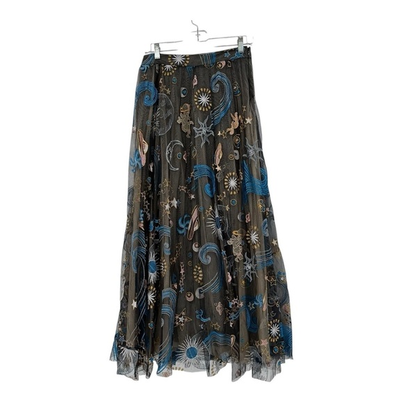 Anthropologie Geisha Designs Icon Tulle Skirt Celestial Symbols Moon Star Size S - Picture 2 of 7